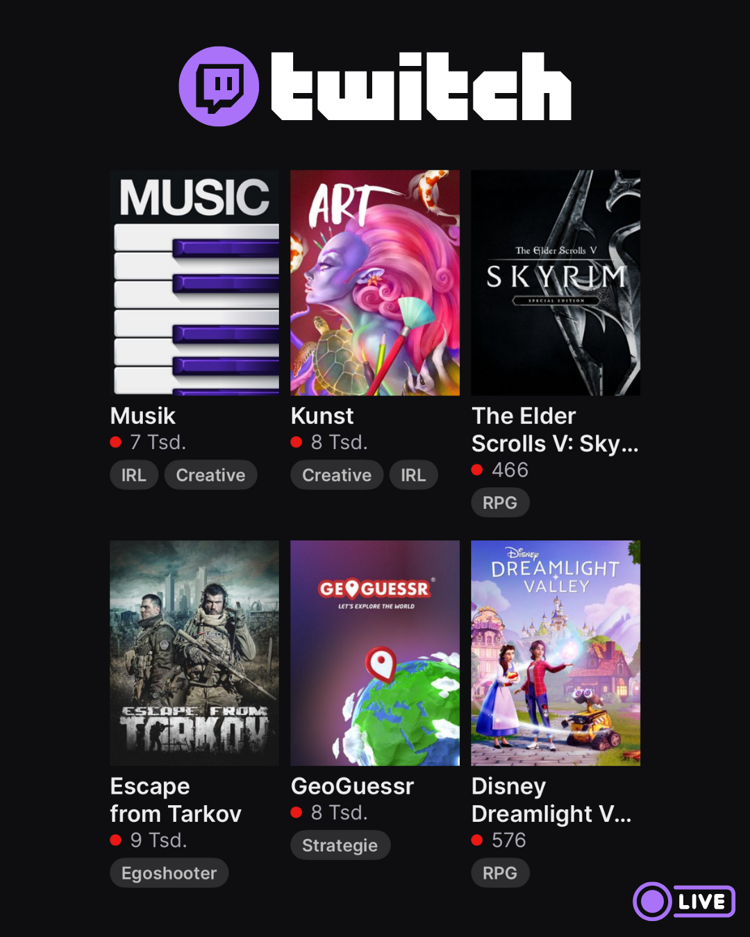 Twitch Live Banner